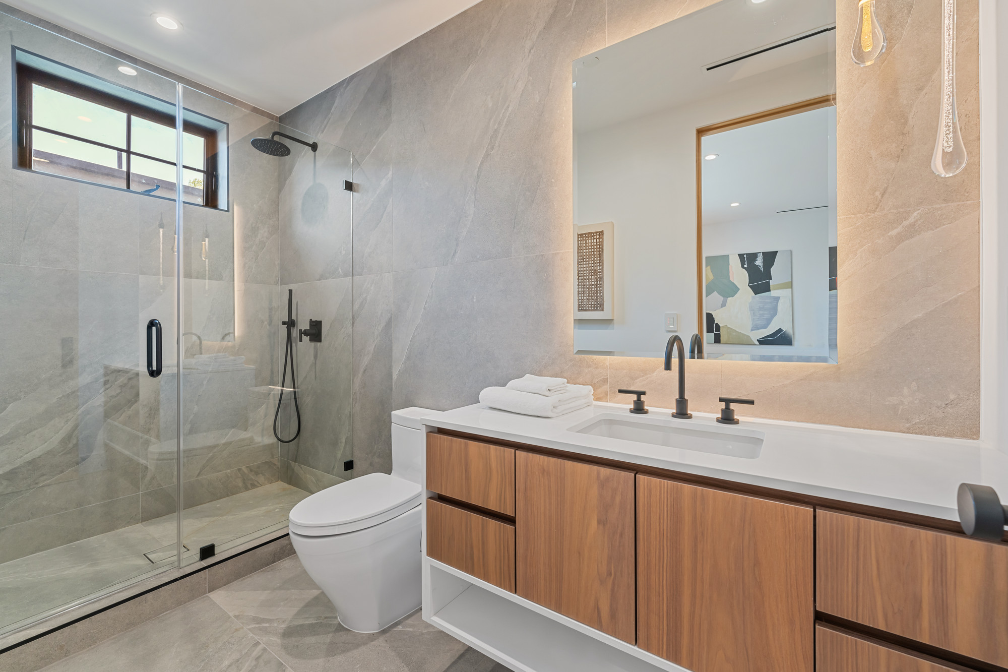 Walnut bathroom vanity